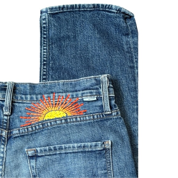 MOTHER The Tomcat Ankle “Roasting Nuts” Jeans 🌞 Embroidered Sun | Size 28 - Picture 9 of 16